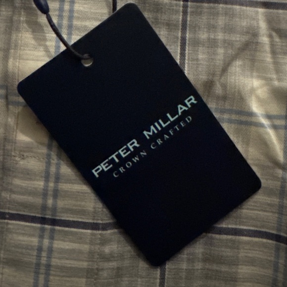 Peter Millar Crown Crafted Axe Winter Soft Twill Shirt Flex Finish British Grey - Picture 4 of 16